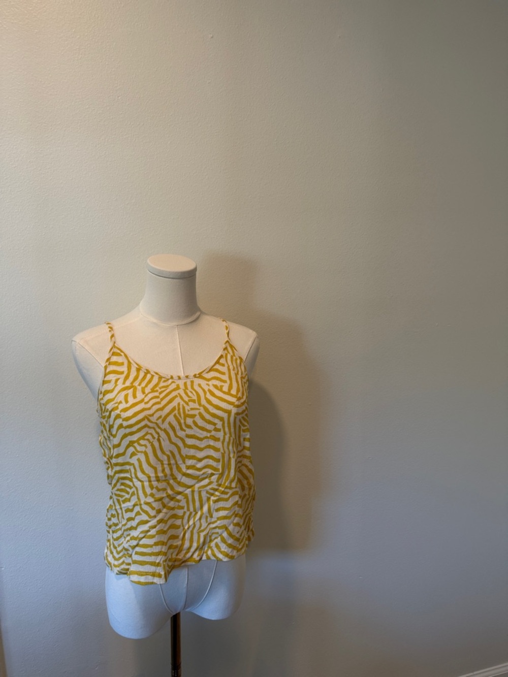 NWT Knot Sisters Yellow Abstract Zebra Print Cami Tank XS